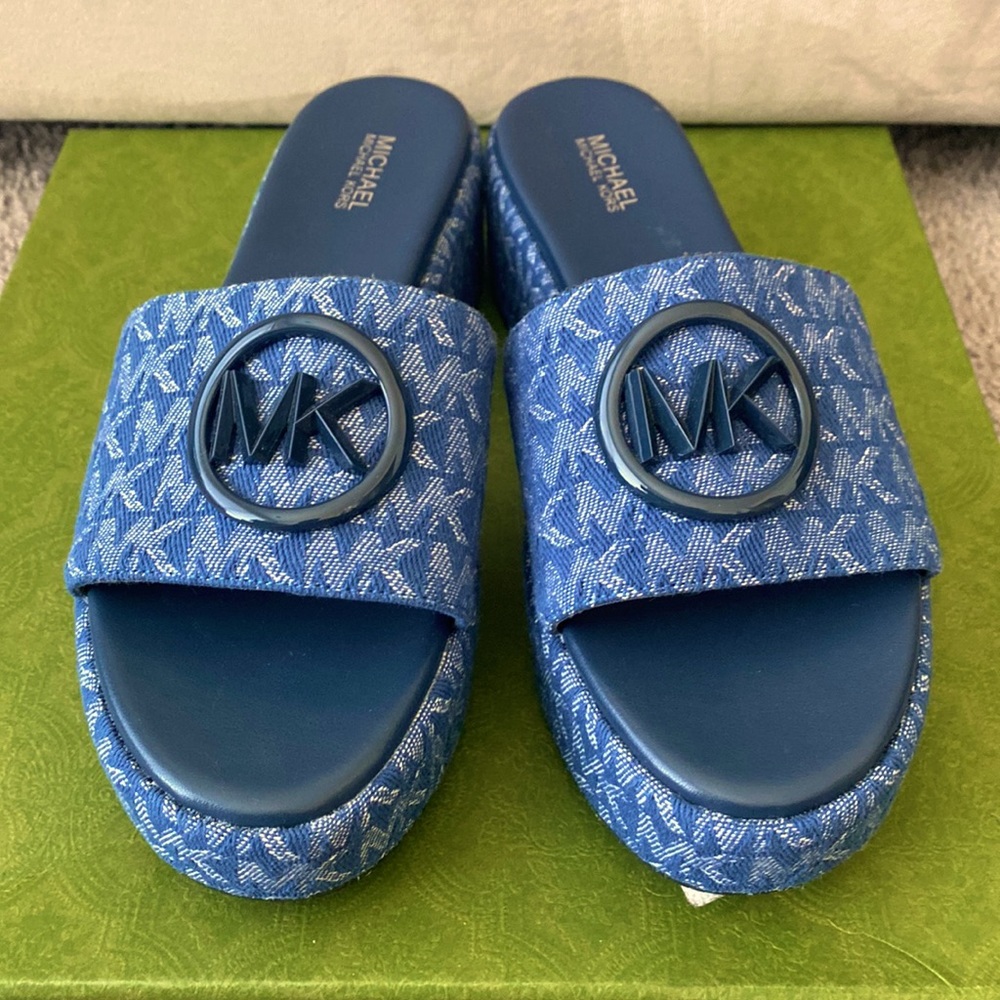 Michael Kors Denim Wedge Sandals